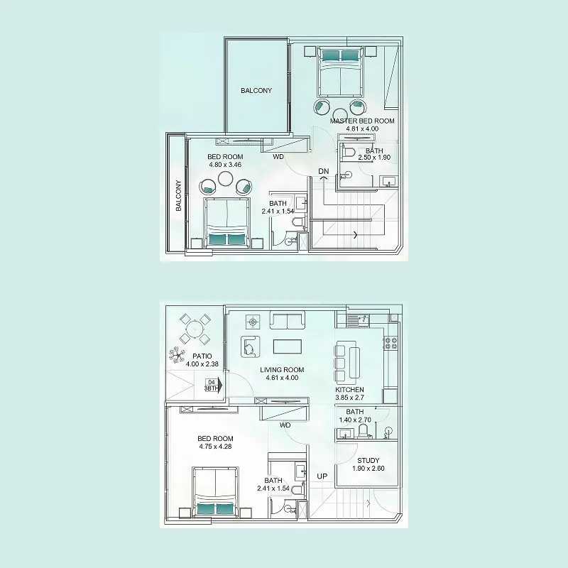 Floarea Breeze 3 bed floor plan, 1,848 sqft