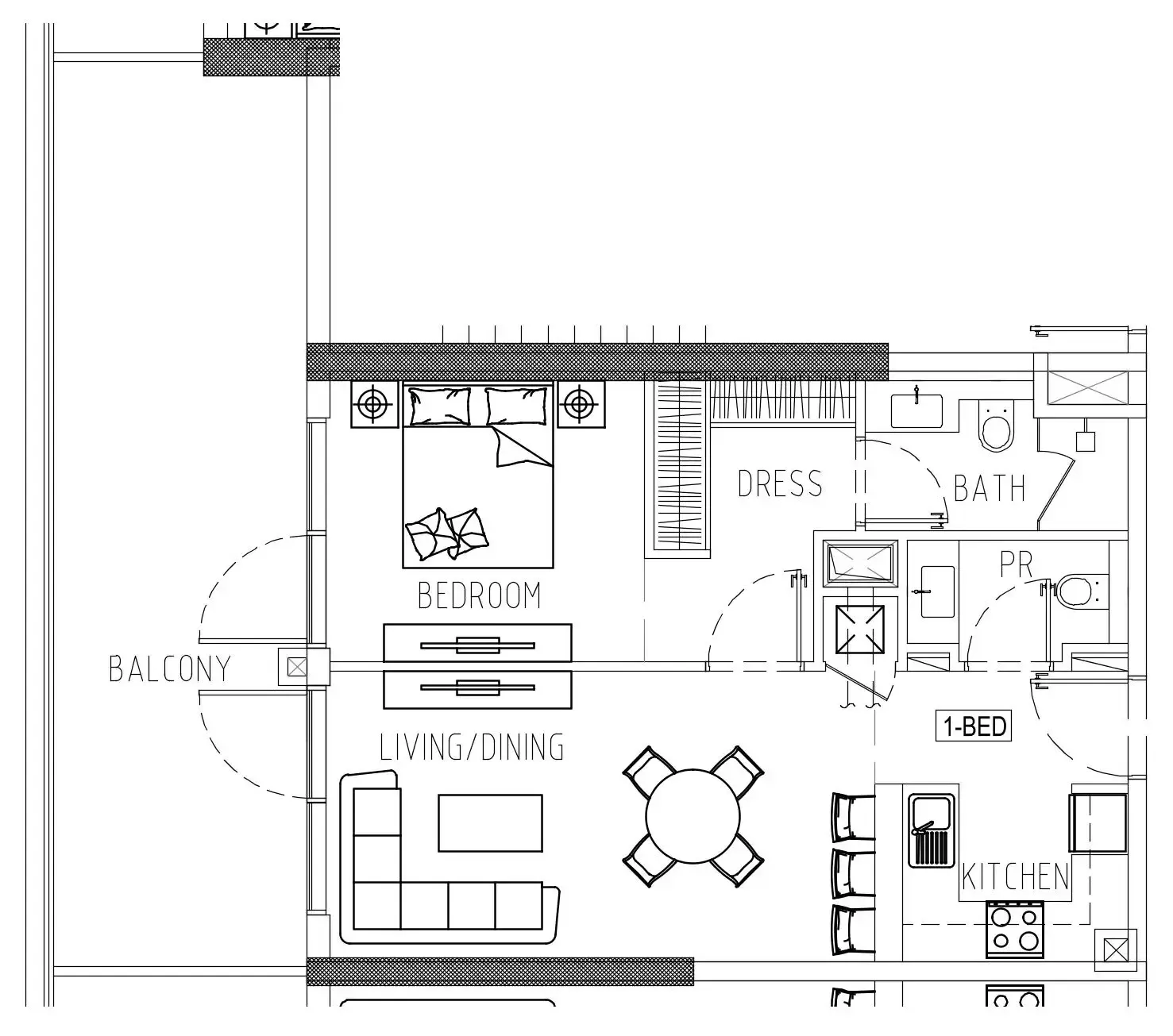 Damac Riverside Views 1 bed floor plan, 898 sqft