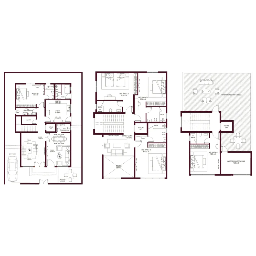 Kabbali Hills 5 bed floor plan, 4,012 sqft