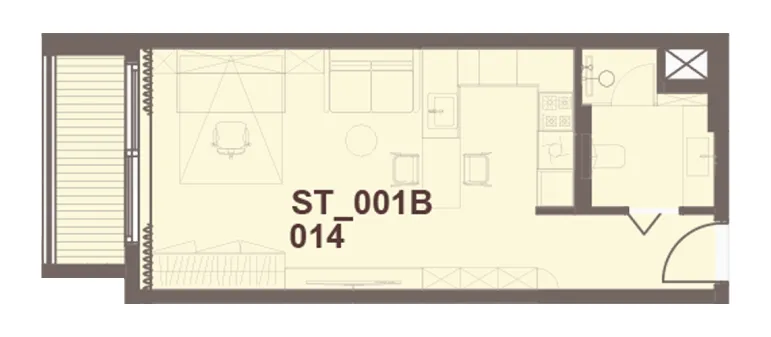 J-Haus Residence Studio floor plan, 439 – 440 sqft