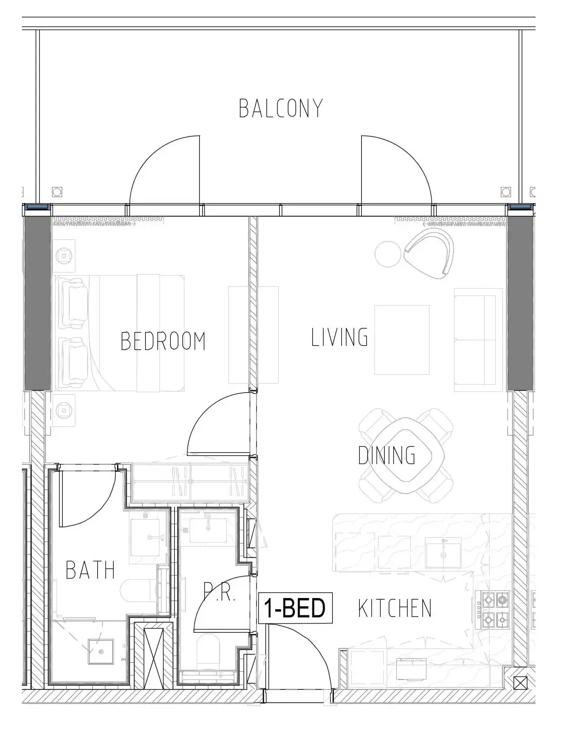 Damac Safa Gate 1 bed floor plan, 772 – 832 sqft