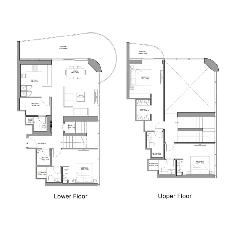 Sobha Aquamont 3 bed floor plan, 2,207 – 2,209 sqft