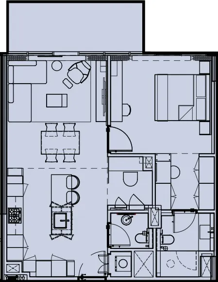 Wynwood by Imtiaz 1 bed floor plan, 896 sqft