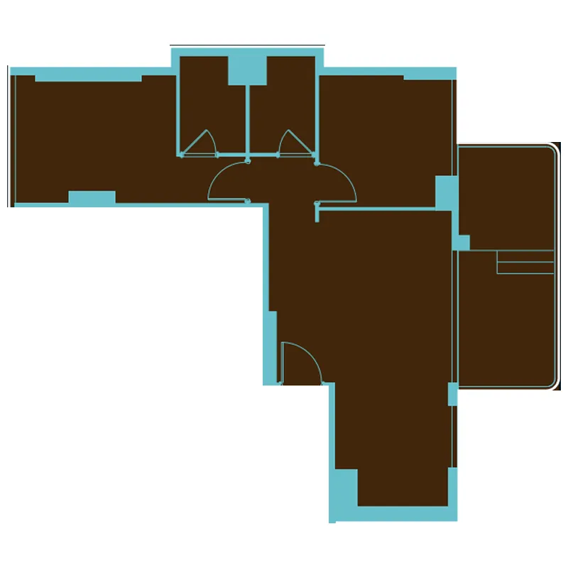 Reef 995 2 bed floor plan, 971 sqft