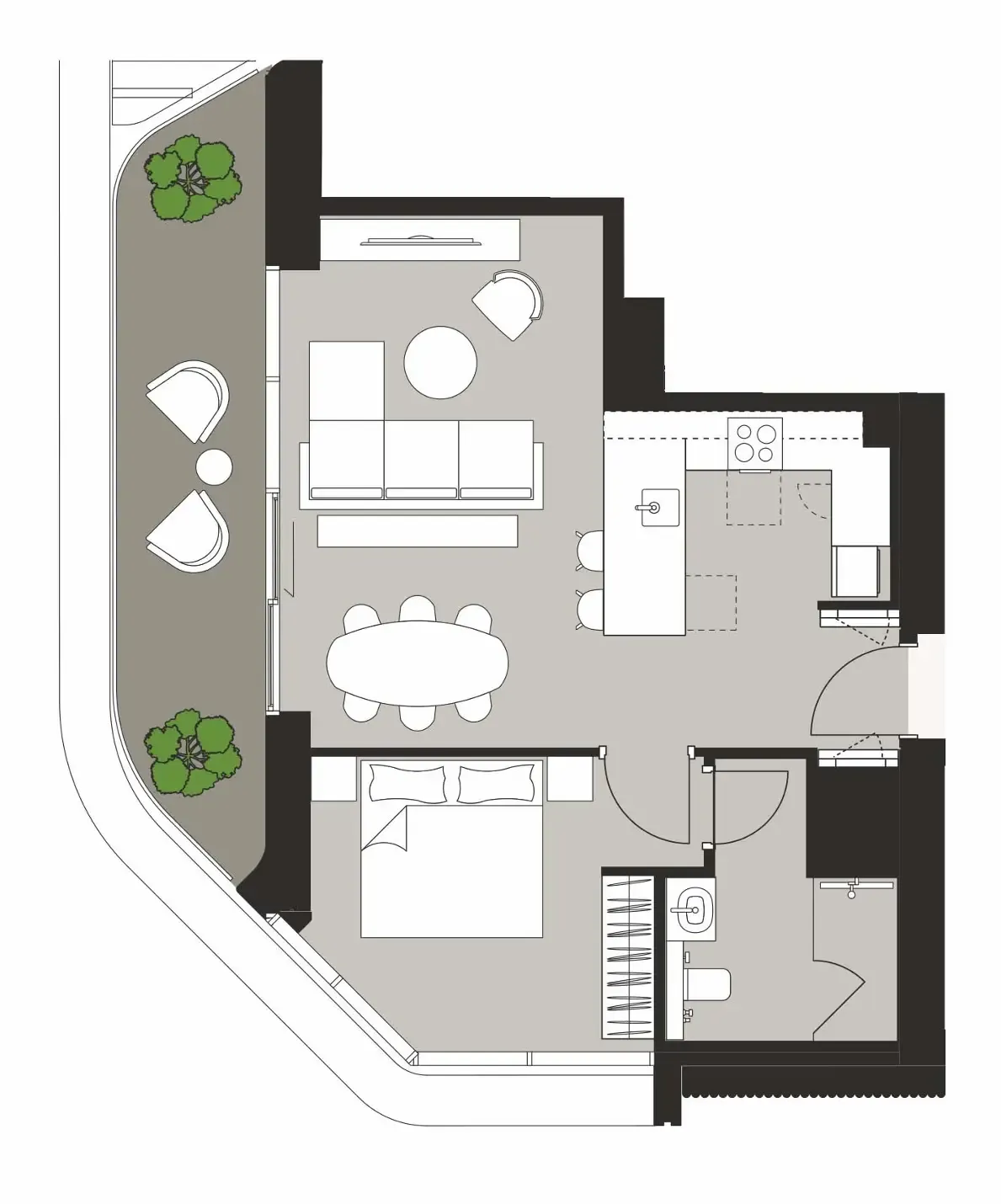 Artistry One Residences 1 bed floor plan, 765 sqft