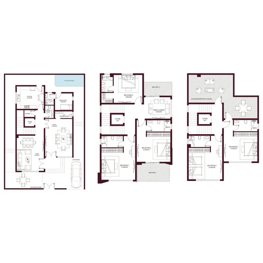 Kabbali Hills 5 bed floor plan, 4,027 sqft