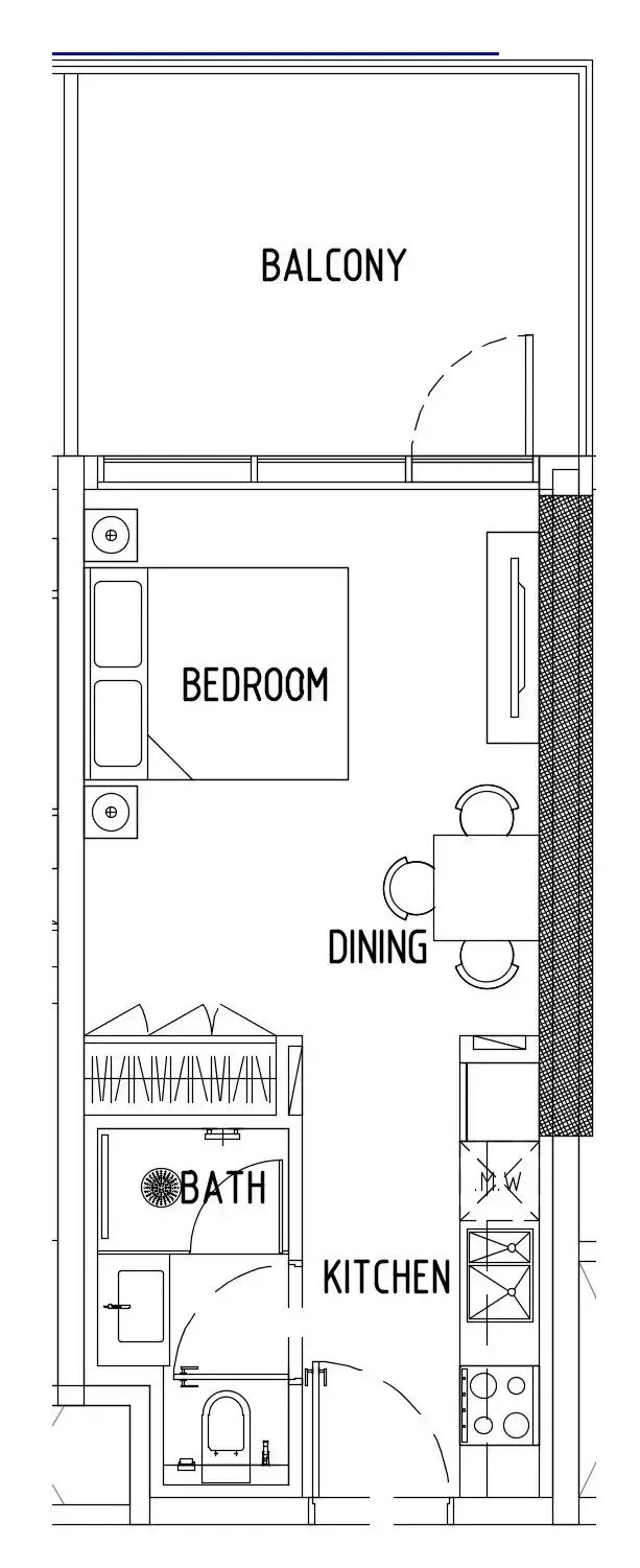 Damac District Studio floor plan, 438 sqft