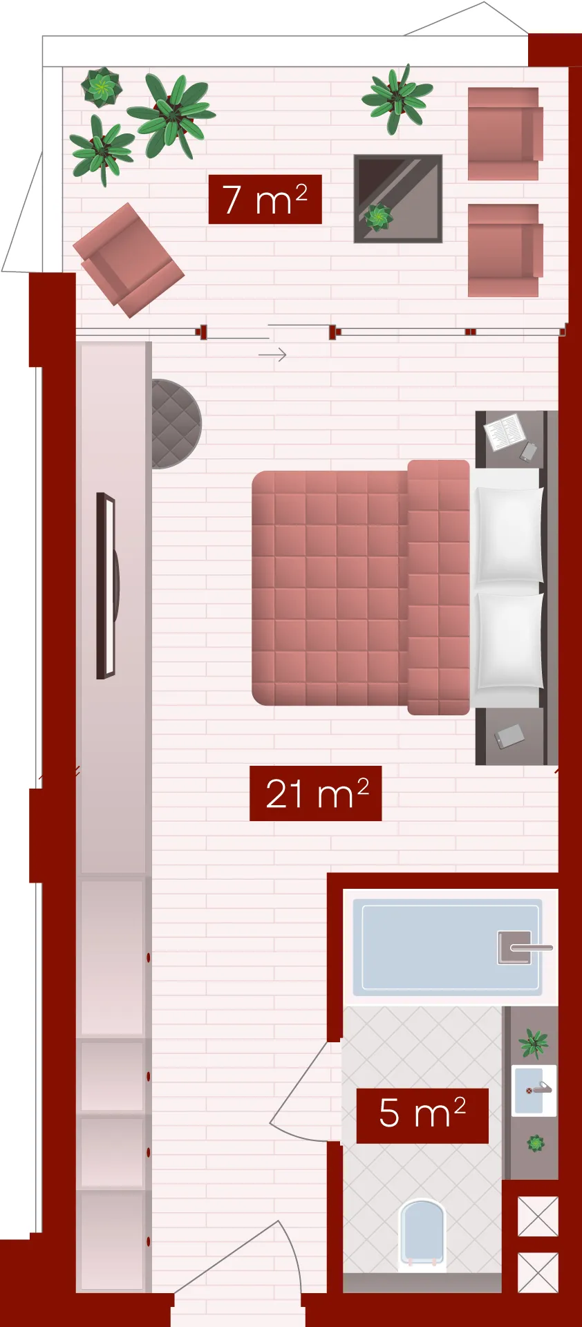 Teus Ramada Nusa Dua by Wyndham Studio floor plan, 355 sqft