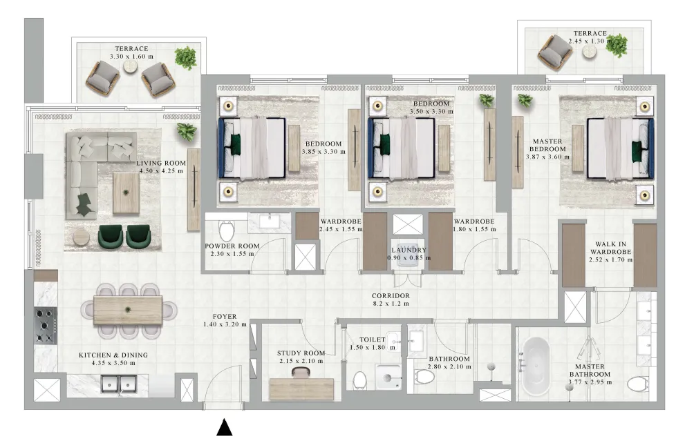 Golf Hillside 3 bed floor plan, 1,603 sqft