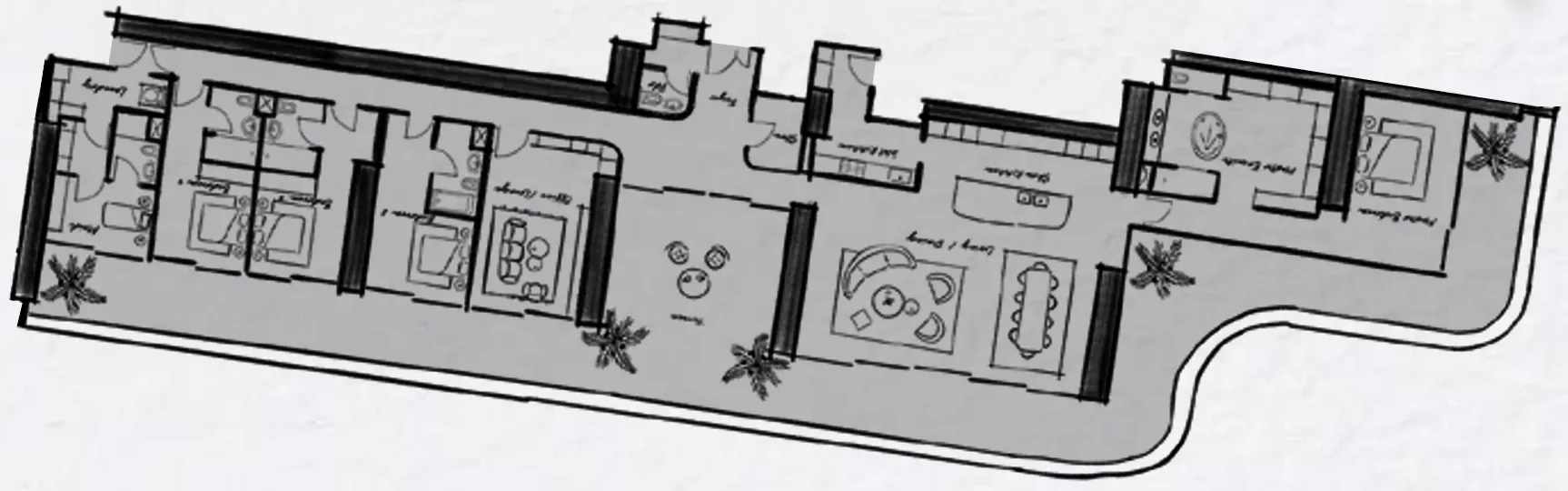 Wedyan – The Canal 4 bed floor plan, 6,408 sqft