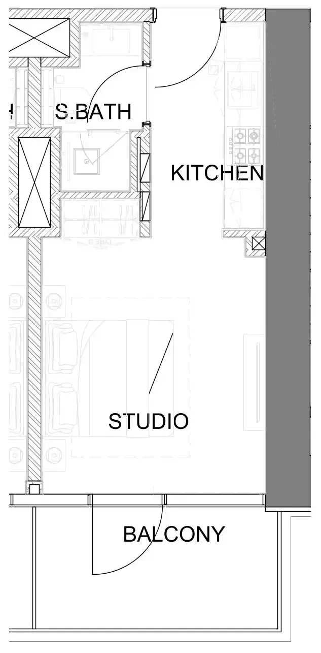 Damac Safa Gate Studio floor plan, 392 – 400 sqft