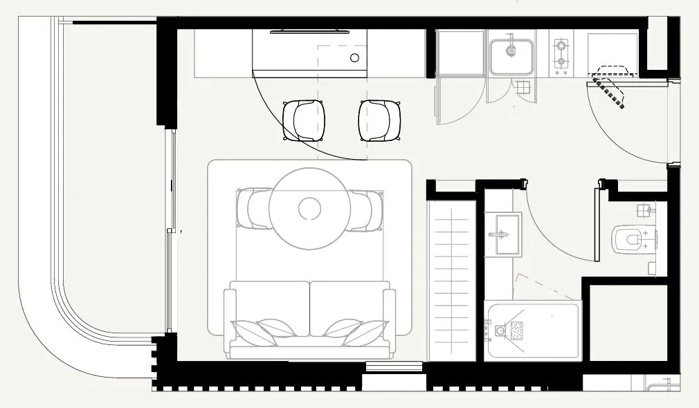 Azizi Sakandar Studio floor plan, 327 sqft