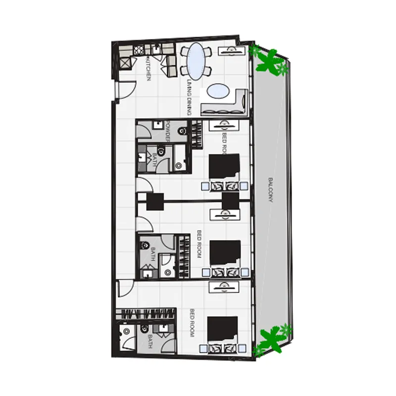 The Community Sports Arena 3 bed floor plan, 1,765 sqft