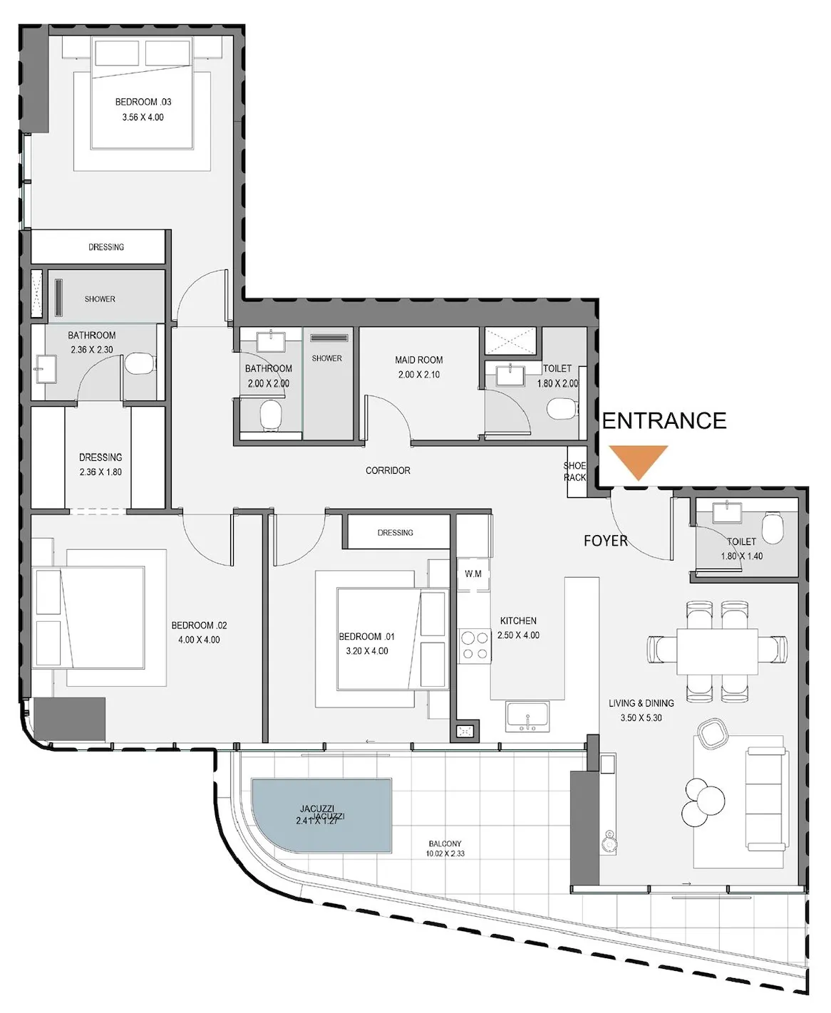 Zen Lagoons by Sanzen 3 bed floor plan, 1,485 sqft
