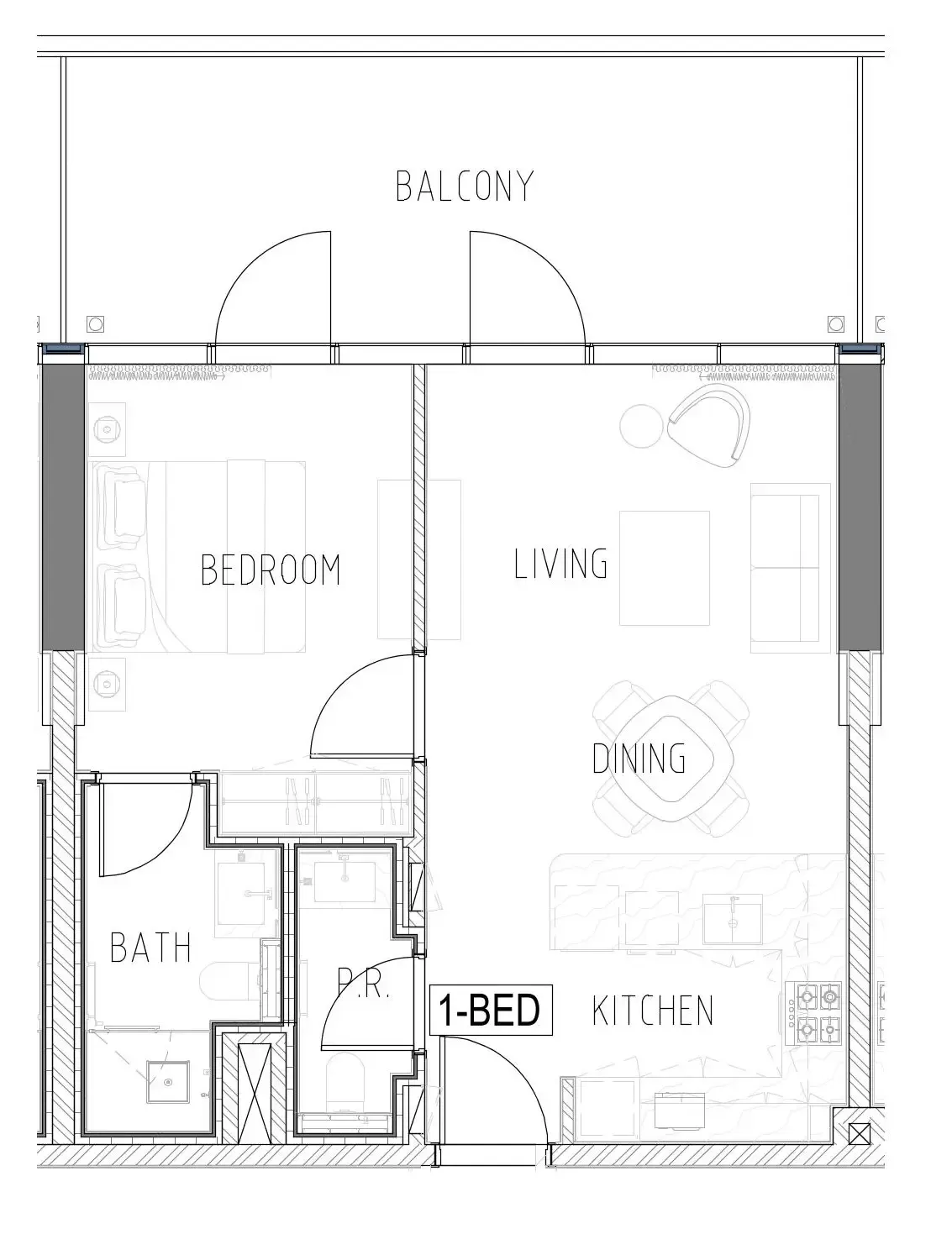 Damac Safa Gate 1 bed floor plan, 832 sqft