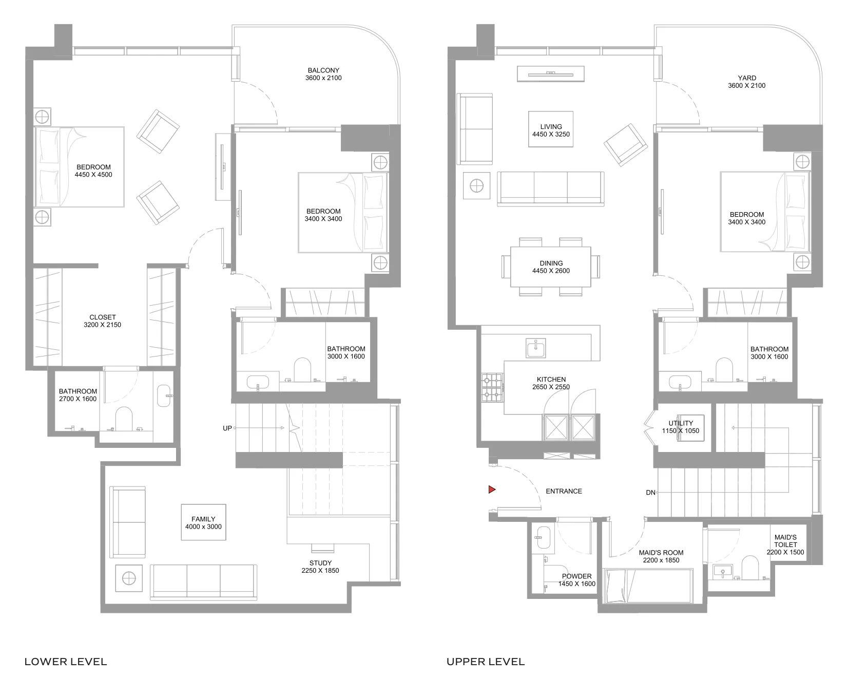 Coastline Beach Residences 3 bed floor plan, 2,054 – 2,055 sqft