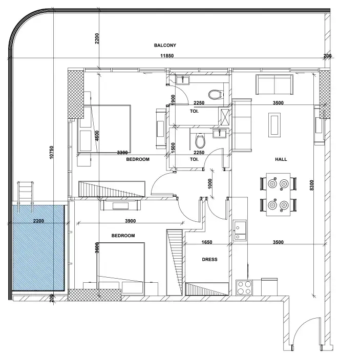 Peace Lagoons 2 2 bed floor plan, 1,390 sqft