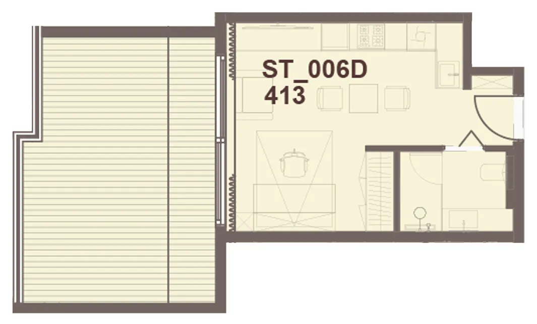 J-Haus Residence Studio floor plan, 552 sqft