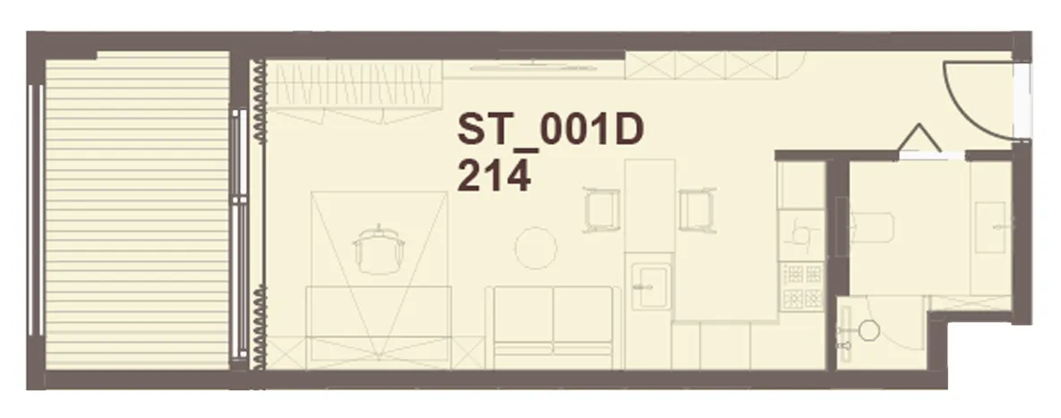 J-Haus Residence Studio floor plan, 492 sqft