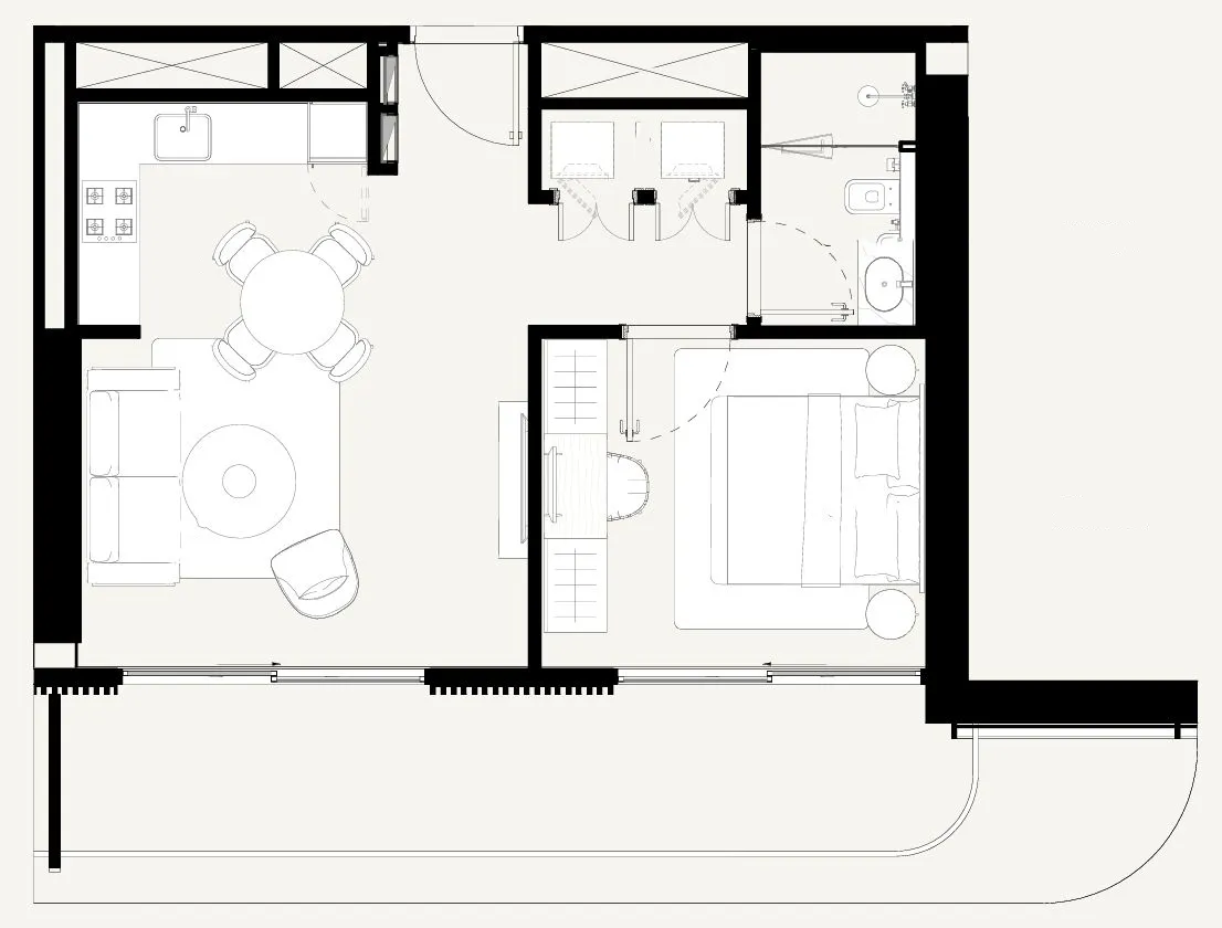 Azizi Abraham 1 bed floor plan, 691 sqft