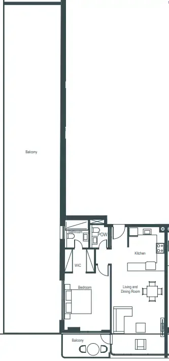 Whitestone Residences 1 bed floor plan, 2,026 sqft