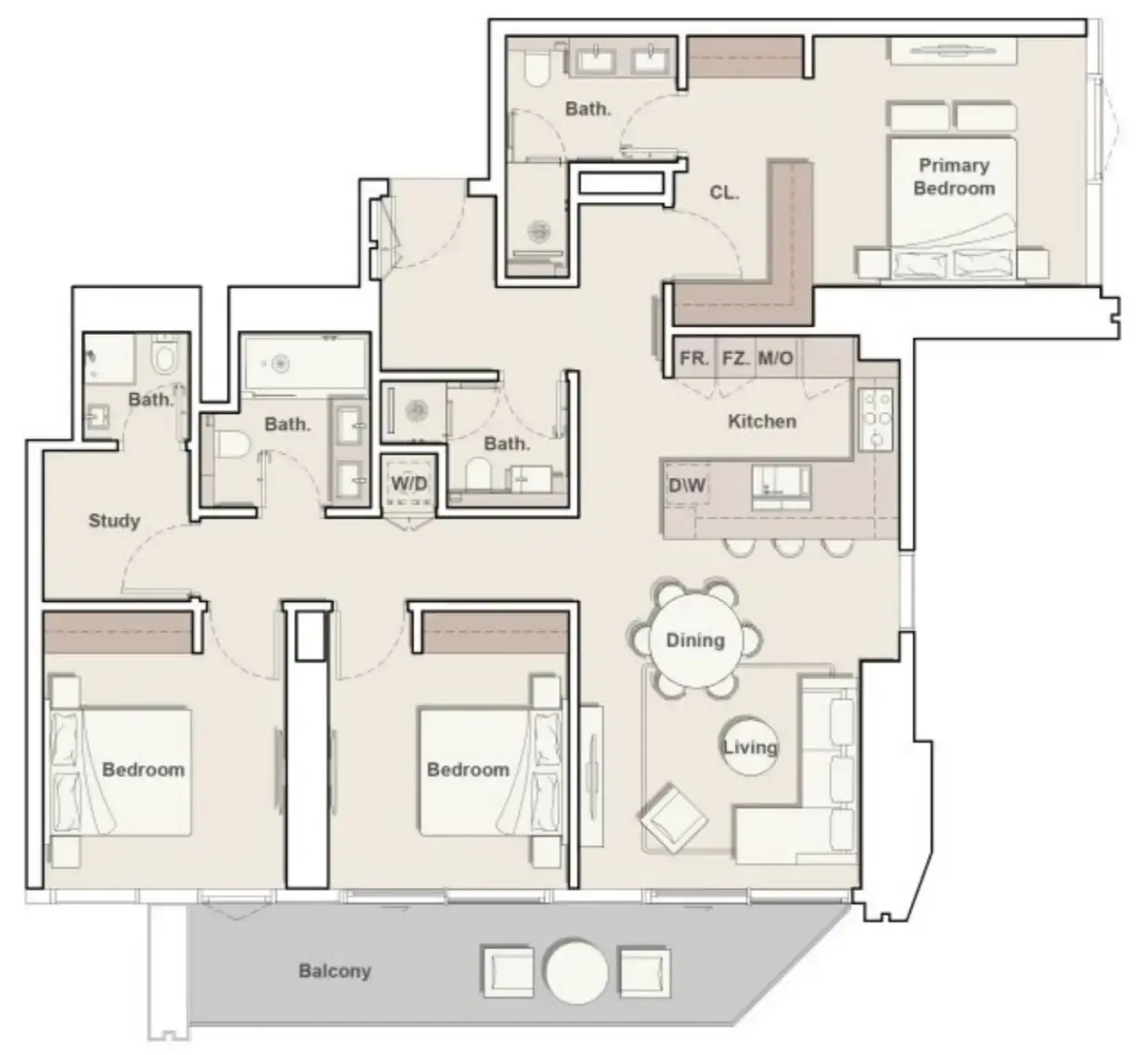 Eltiera Views 3 bed floor plan, 1,672 sqft