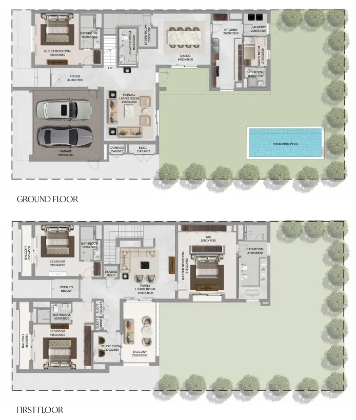 The Grove at Sobha Sanctuary 4 bed floor plan, 4,909 – 5,002 sqft