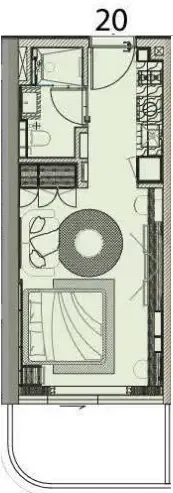 Cove Edition 6 Studio floor plan, 418 sqft