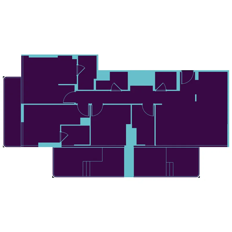 Reef 995 3 bed floor plan, 1,197 sqft