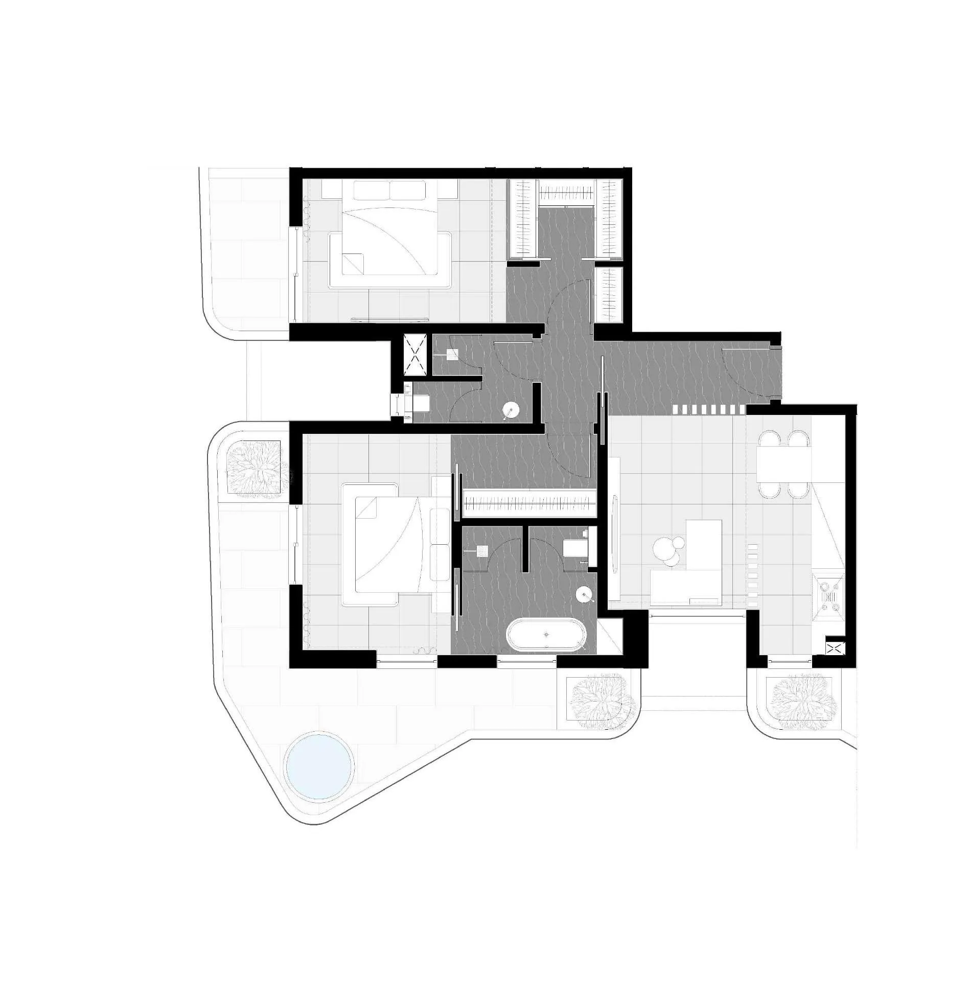 Marea Residences 2 bed floor plan, 1,237 – 2,879 sqft