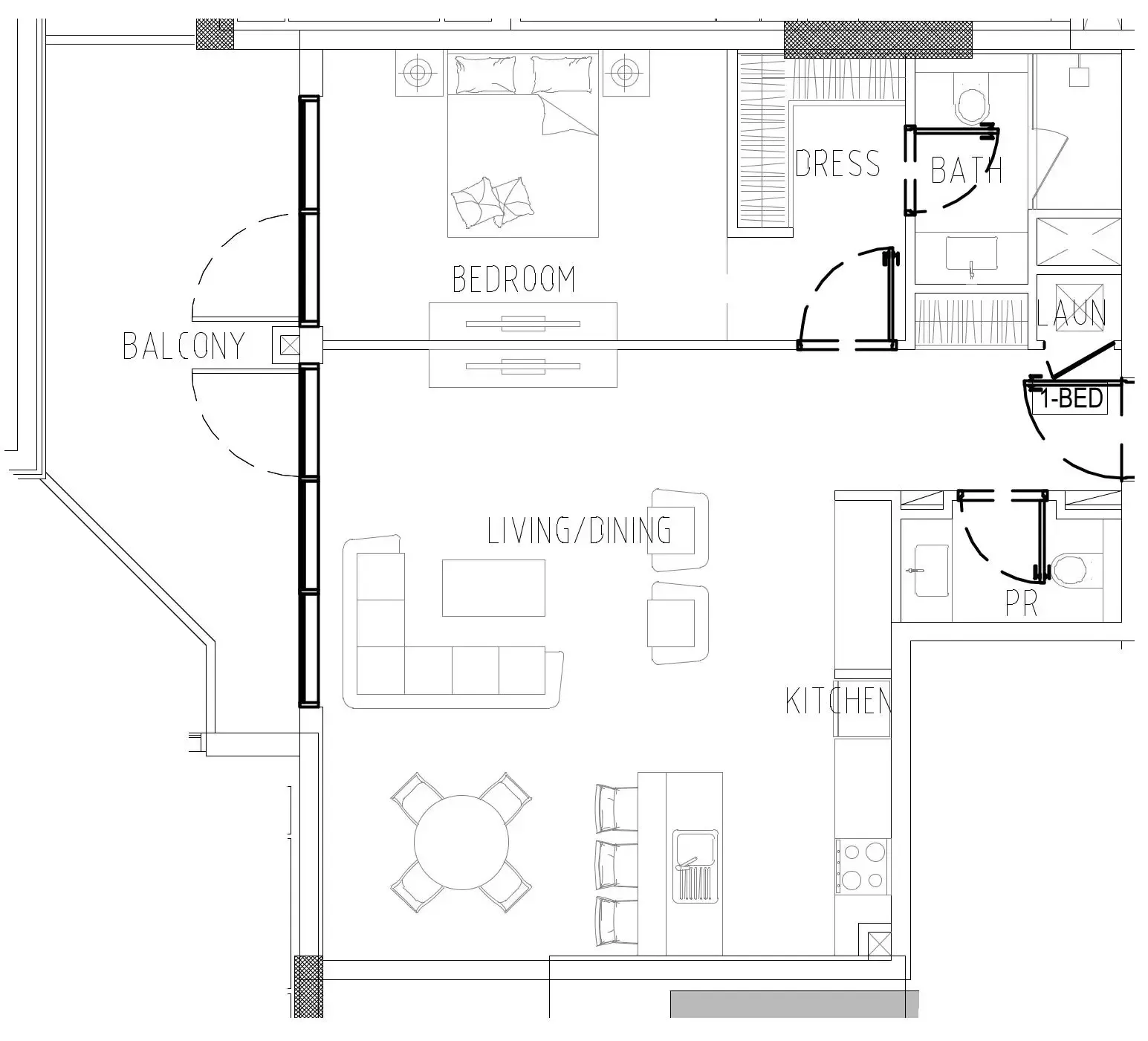 Damac Riverside Views 1 bed floor plan, 1,021 – 1,025 sqft