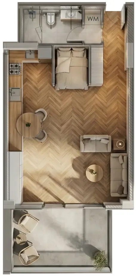 Armas By Zenith Studio floor plan, 743 sqft
