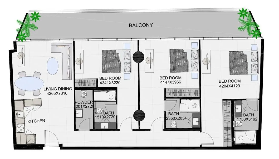 The Community Sports Arena 3 bed floor plan, 1,765 sqft