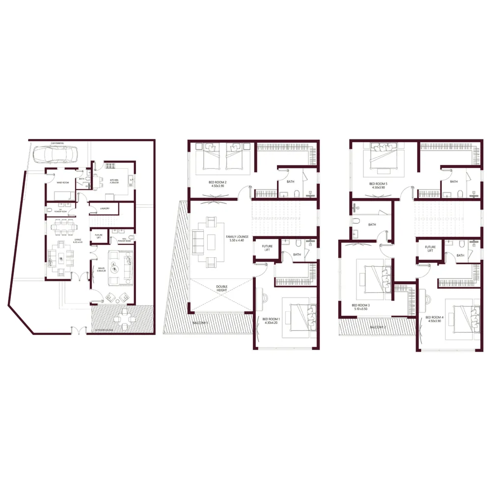 Kabbali Hills 5 bed floor plan, 4,027 sqft