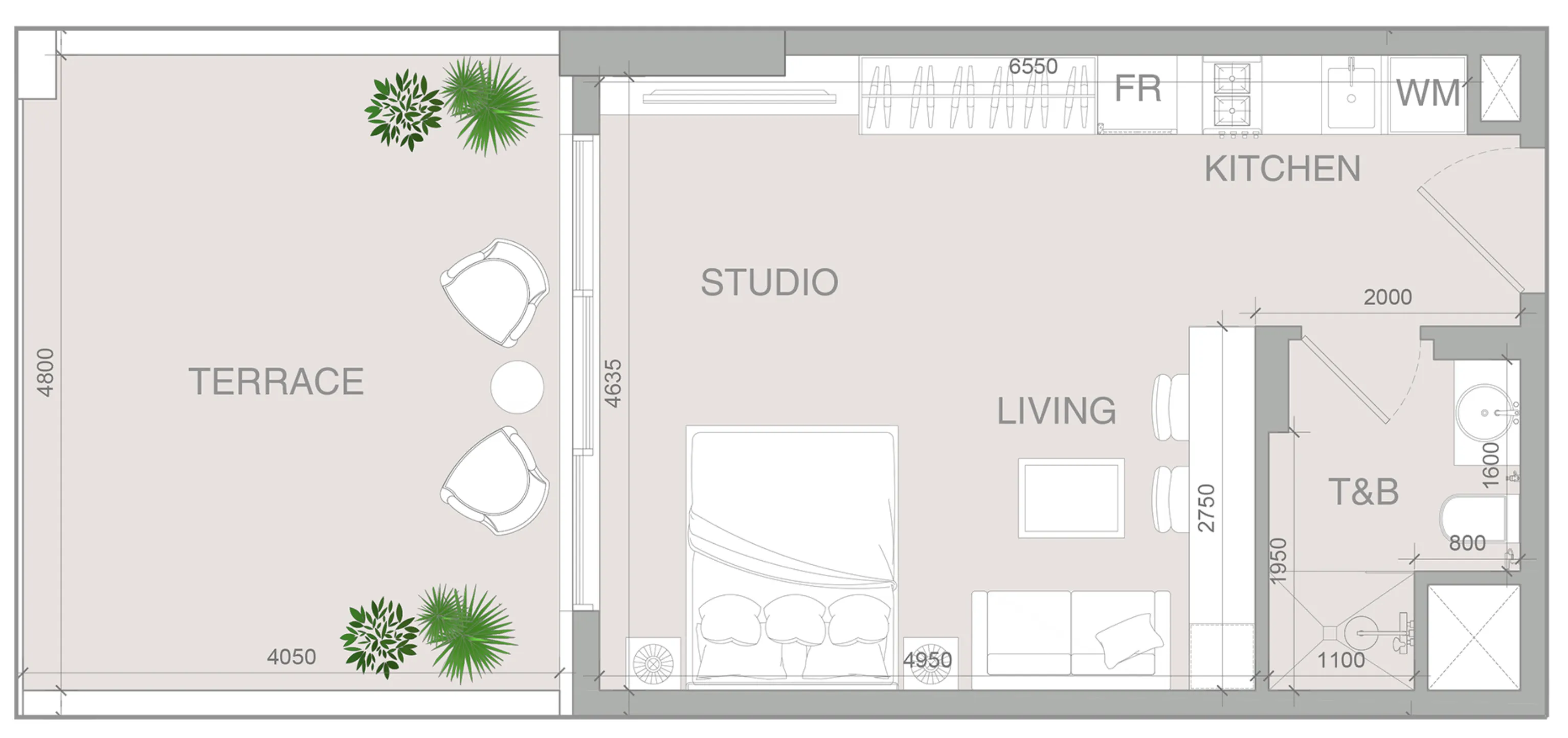 VERDAN1A 4 Studio floor plan, 386 – 625 sqft