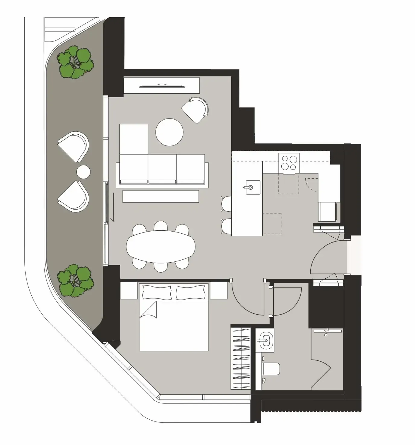 Artistry One Residences 1 bed floor plan, 765 sqft