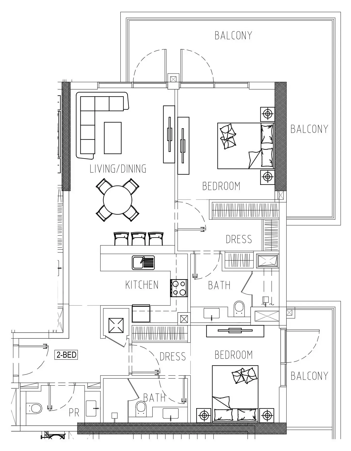 Damac Riverside Views 2 bed floor plan, 1,368 sqft