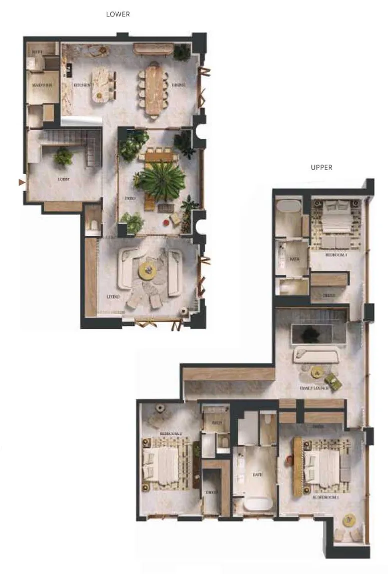 Elire Managed by LUX 3 bed floor plan, 3,804 sqft