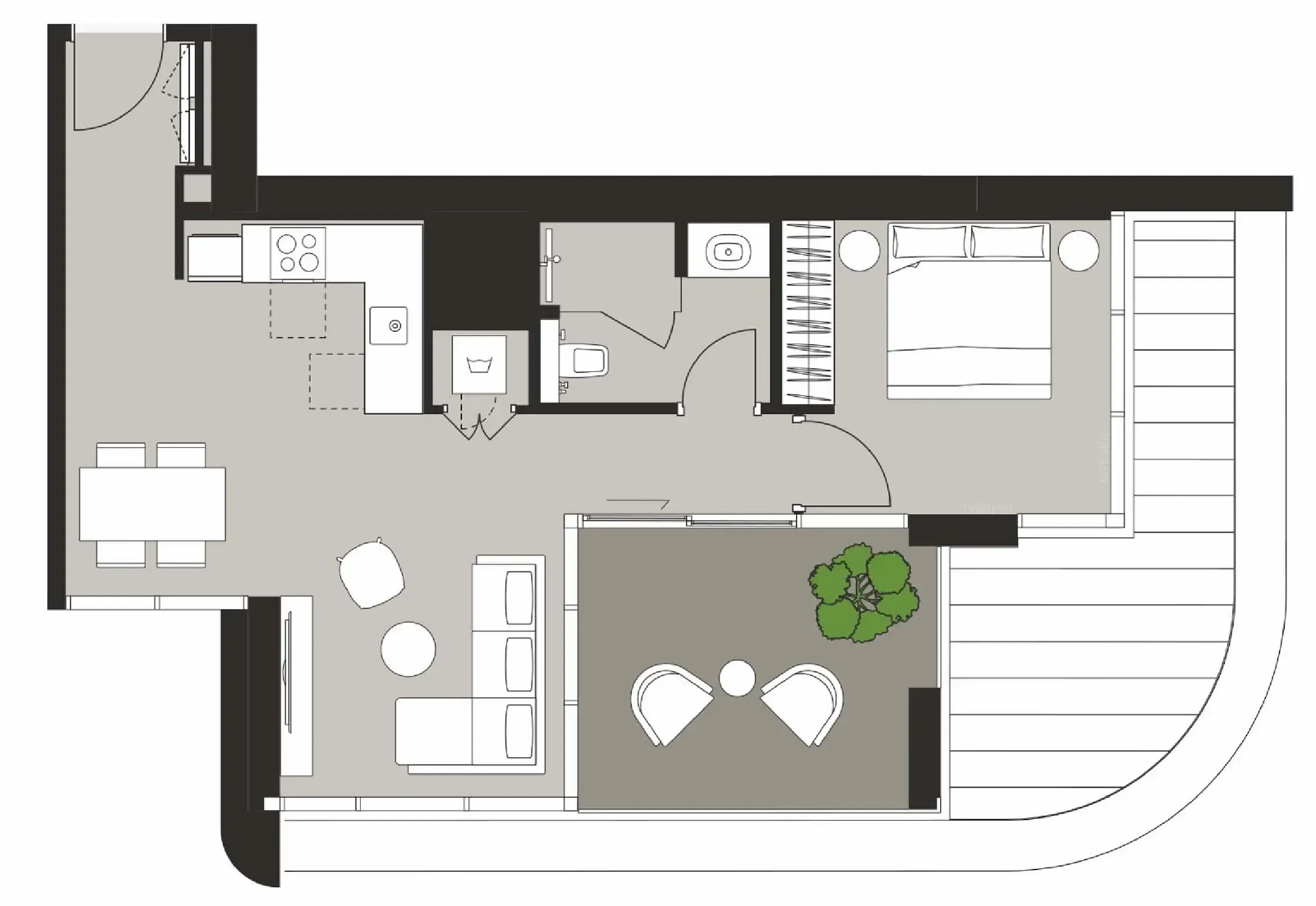 Artistry One Residences 1 bed floor plan, 741 sqft