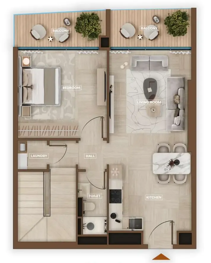 Sky Hills Astra 2 bed floor plan, 1,108 sqft
