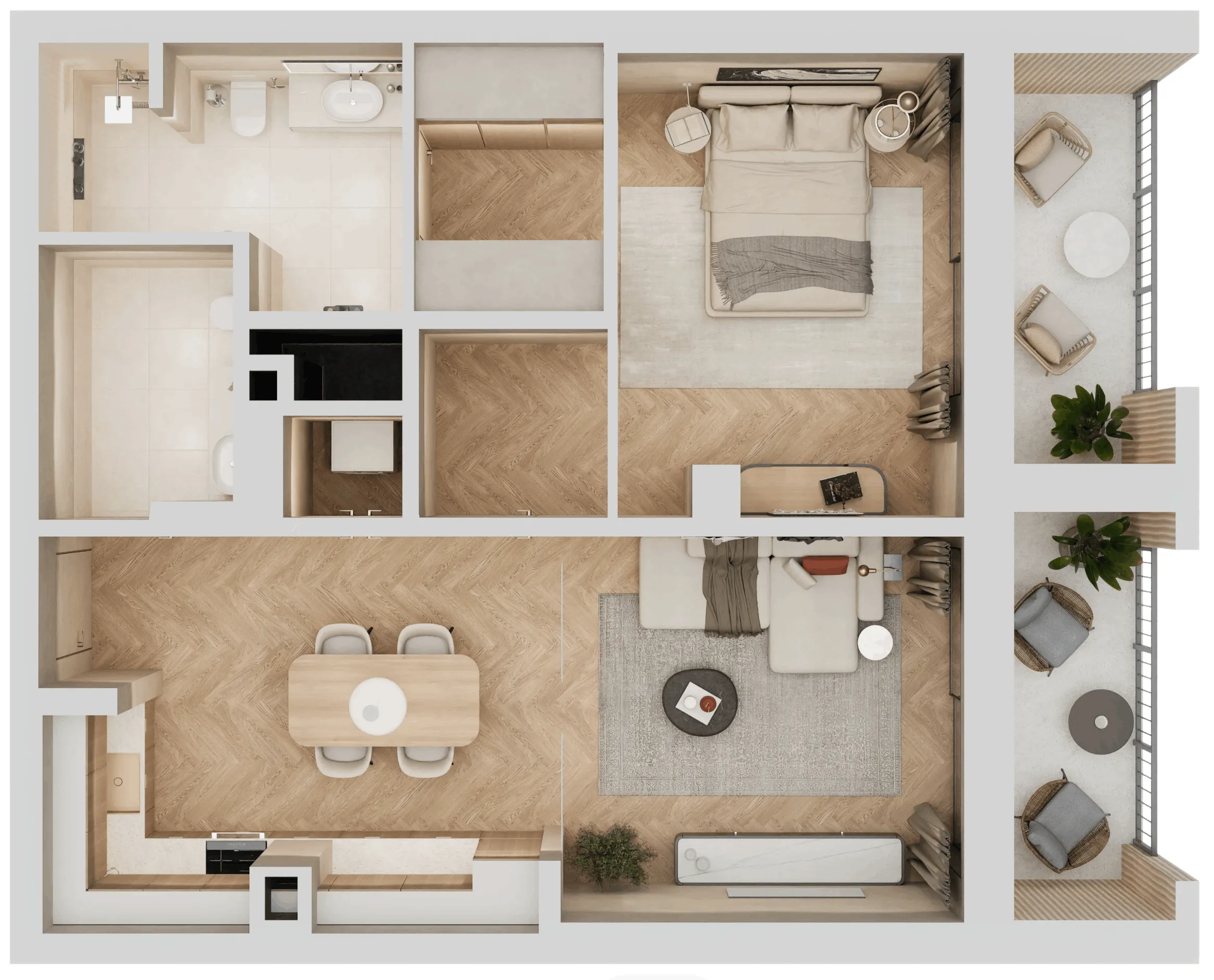 Arisha Terraces 1 bed floor plan, 884 sqft