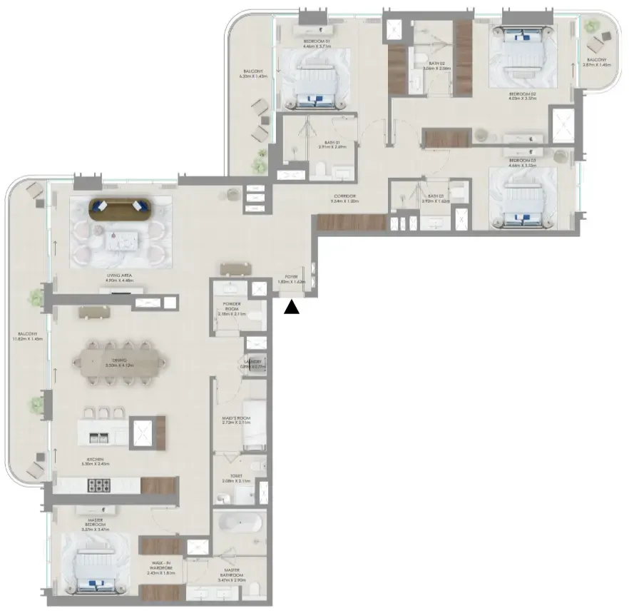 Baystar by Vida 4 bed floor plan, 2,950 sqft