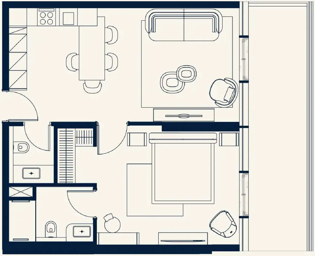 Trussardi Residences Phase Two 1 bed floor plan, 999 sqft