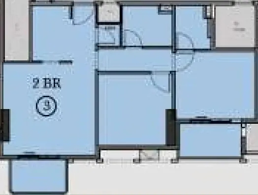 Seslia Tower 2 bed floor plan, 987 sqft
