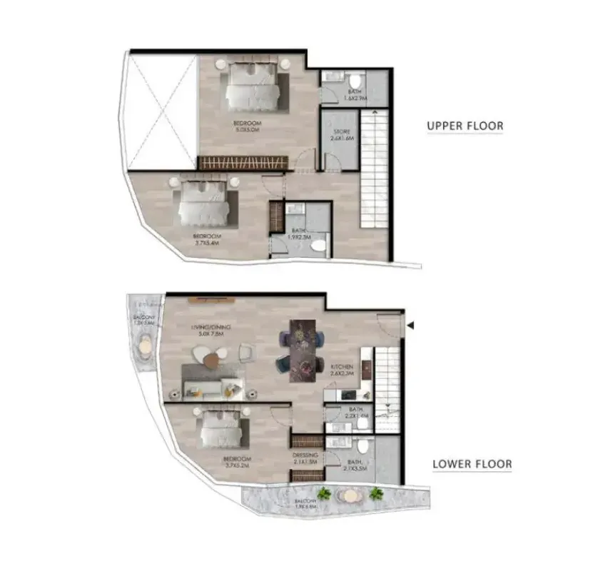 The Beach House 3 bed floor plan, 2,103 sqft