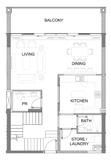Golf Greens 2 bed floor plan, 2,281 sqft