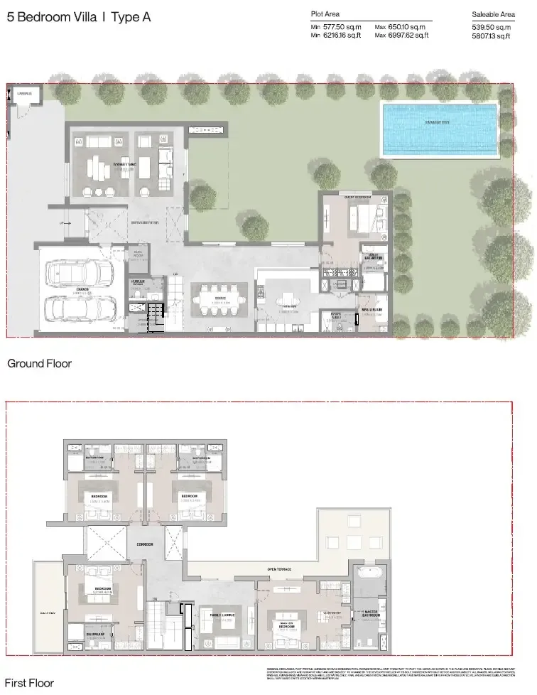 Elwood 5 bed floor plan, 5,819 sqft