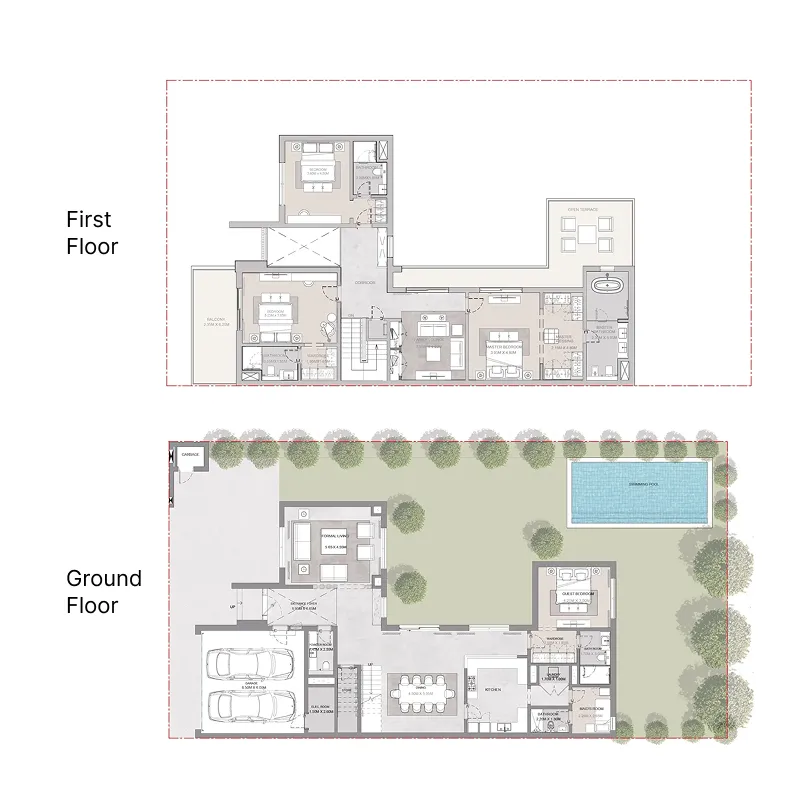 Elwood 4 bed floor plan, 4,969 sqft