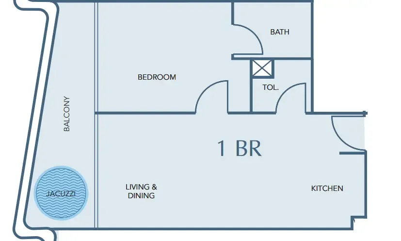 Cove Edition 2 1 bed floor plan, 745 sqft