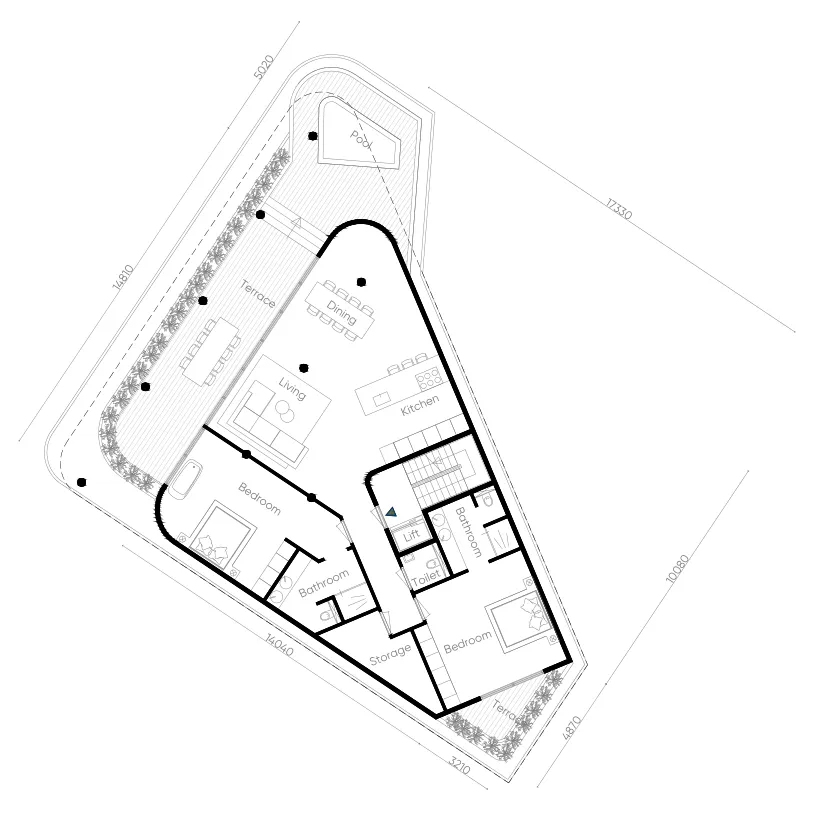 The Bank by OXO 2 bed floor plan, 2,465 sqft